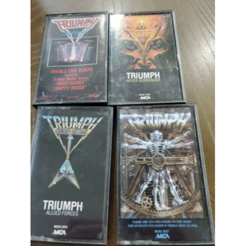 Triumph *Never Surrender *cassette tape *VG+ *MCA 1985 lot of 4 *80s HARD ROCK